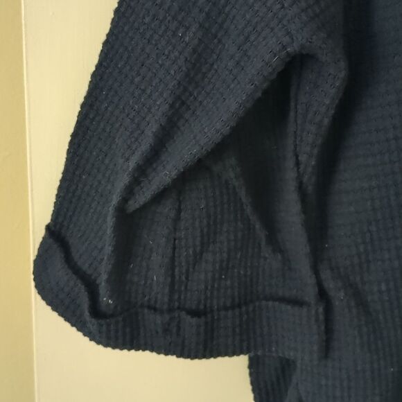 Lildy Navy Waffle Knit Tunic Boxey Drop Shoulder Top XL - Picture 4 of 10